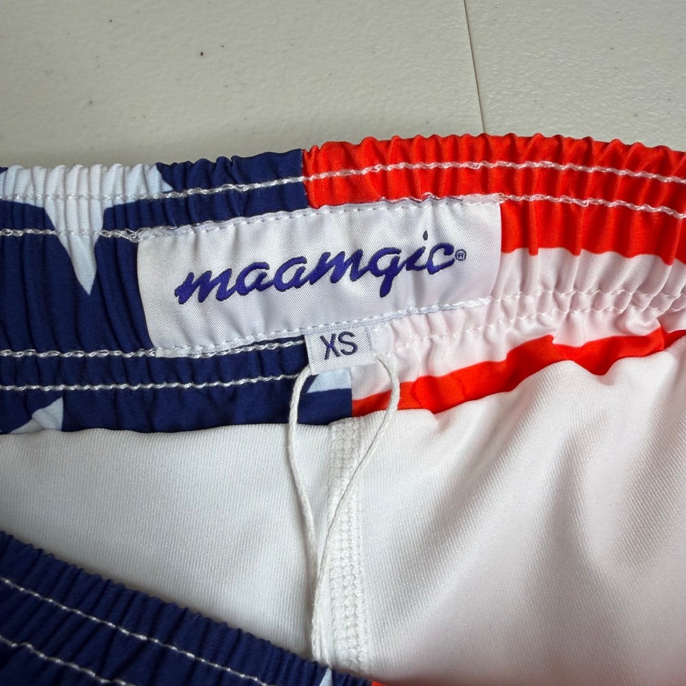 Maamgic Mens XS American Flag Swim Trunks Stars Stripes Patriotic Board Shorts - Picture 3 of 12